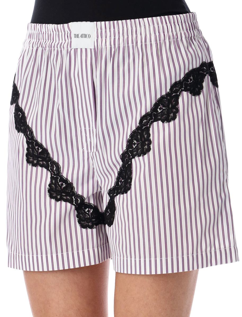 The Attico – Gestreifte kurze Hose