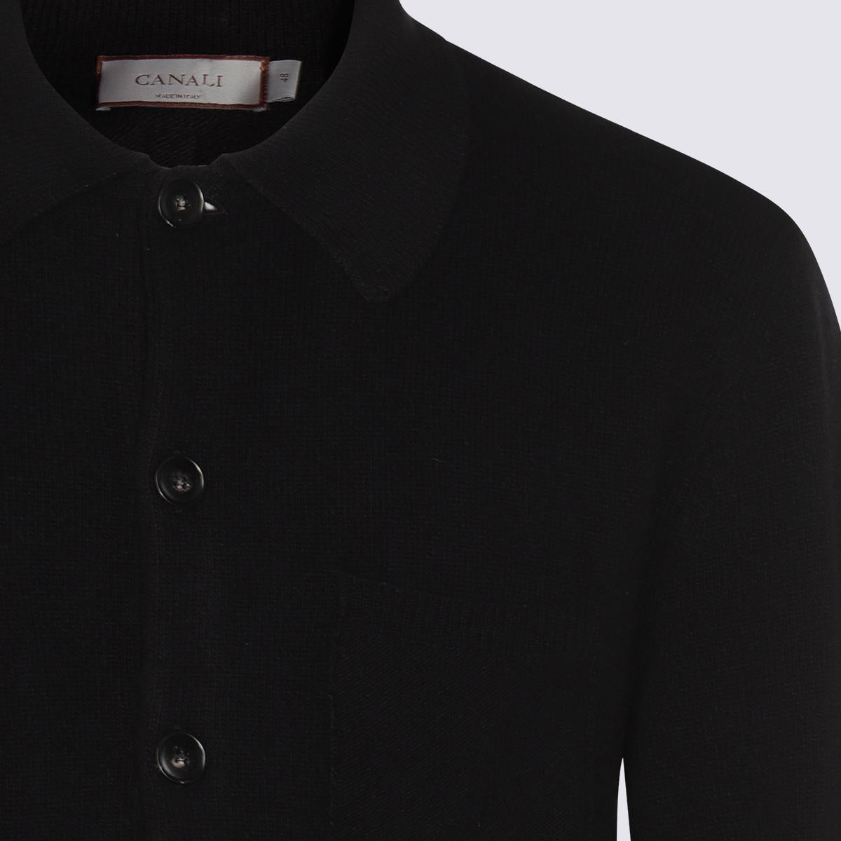 Canali Schwarzer Wollstrick