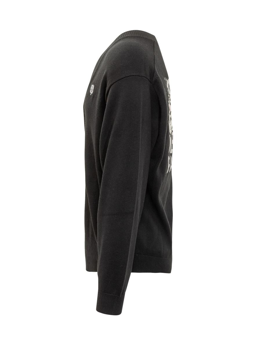 Kenzo Kenzo Herren Schwarze Strickjacke mit Tiger-Logo
