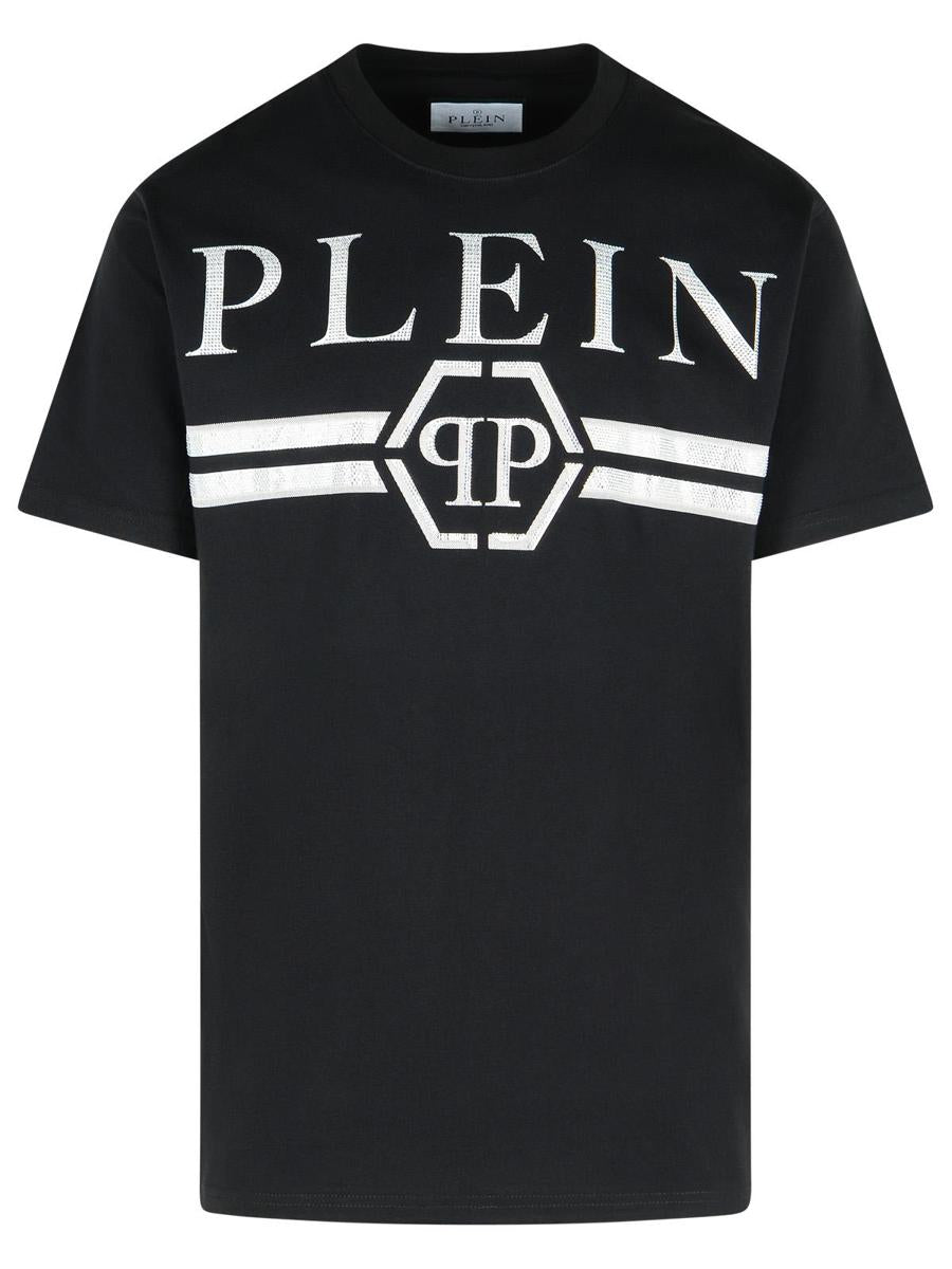 Schwarzes Baumwoll-T-Shirt von Philipp Plein