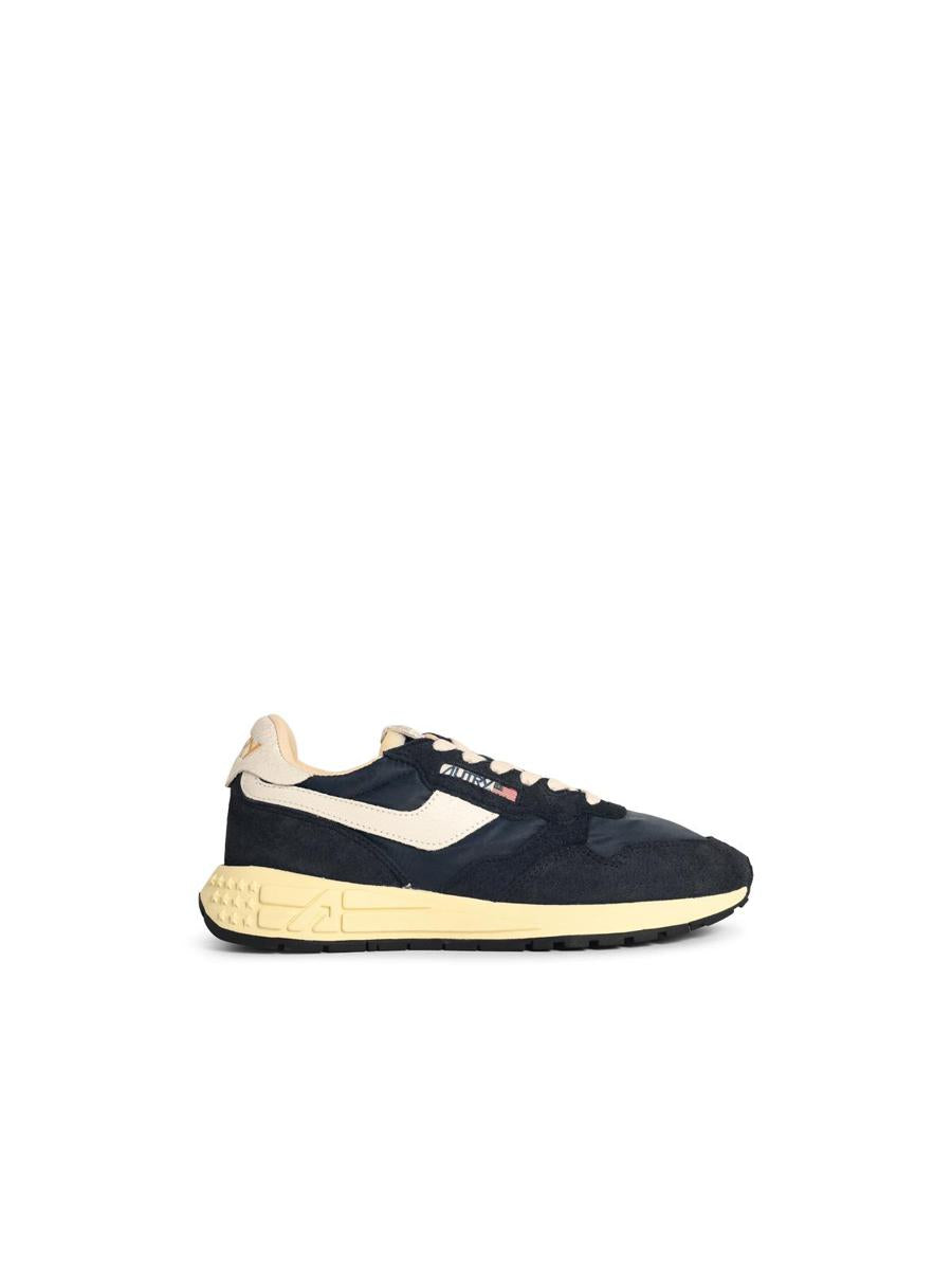 Autry „Reelwind Low“ dunkelblaue Sneakers aus Nylon und Wildleder