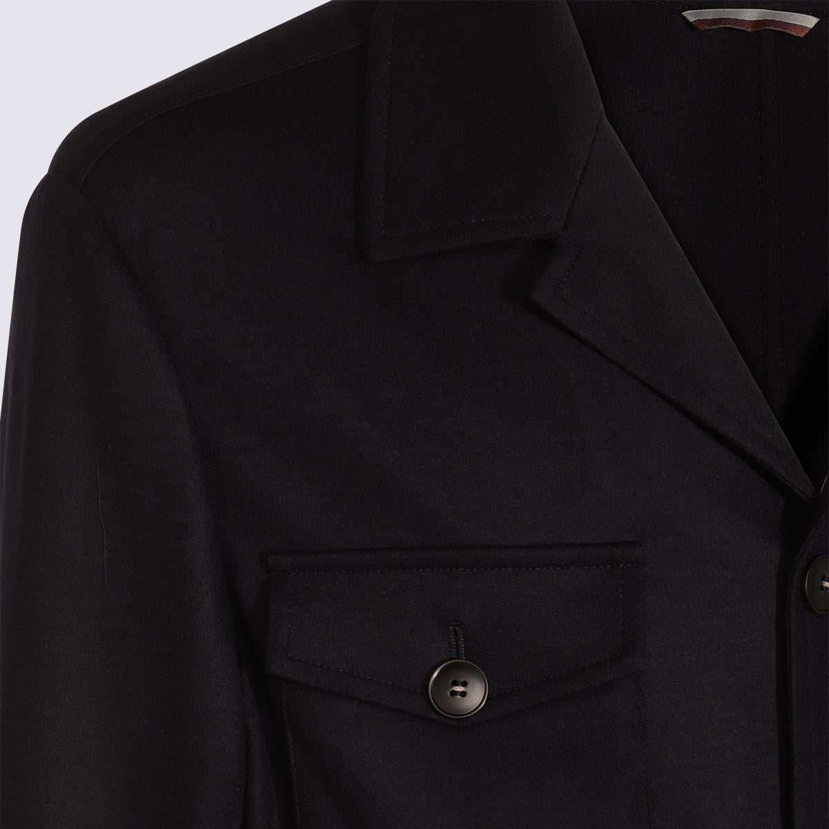 Canali – Freizeitjacke aus schwarzer Wolle