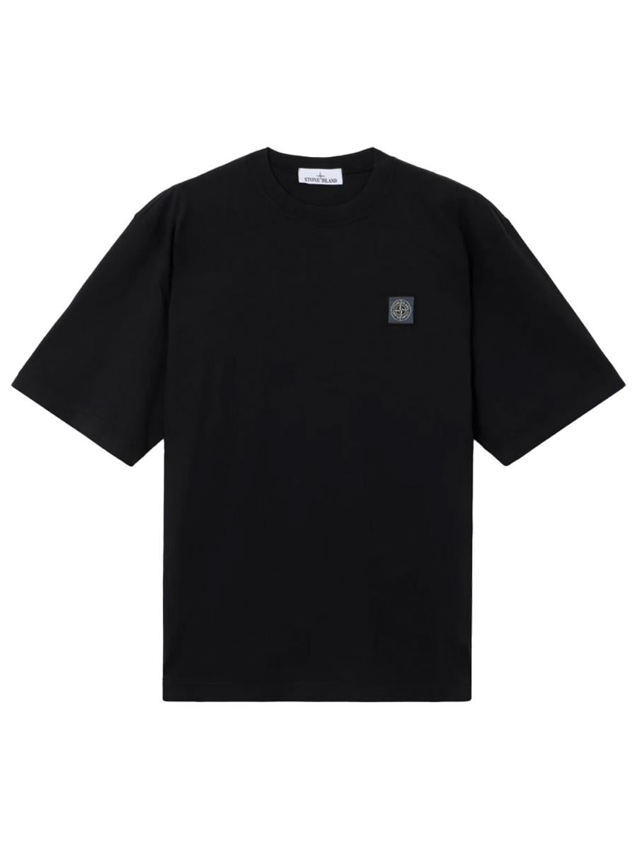 Stone Island – T-Shirt aus Baumwolljersey mit Kompass-Aufnäher