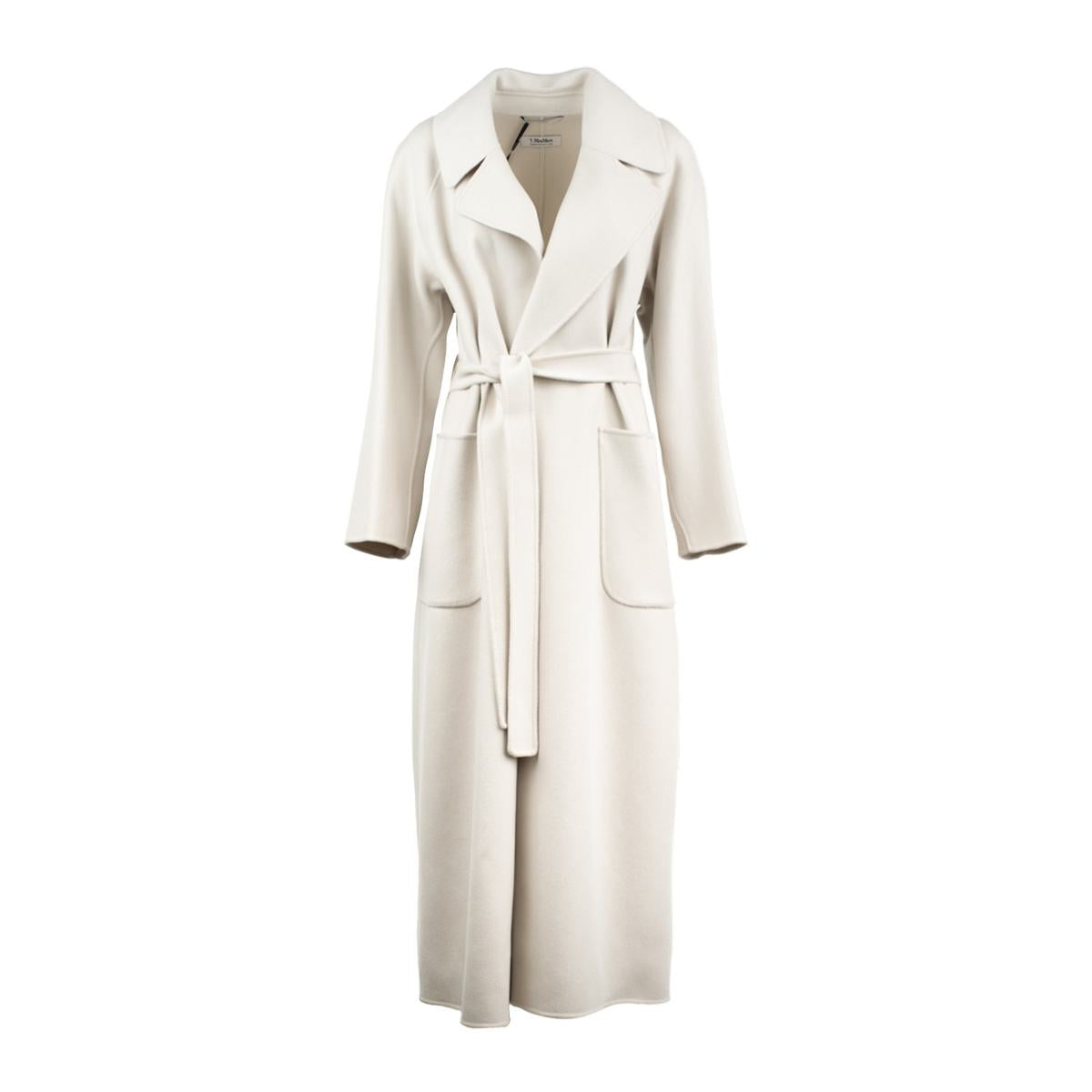 Max Mara – Langer Morgenmantel aus elfenbeinfarbener Wolle