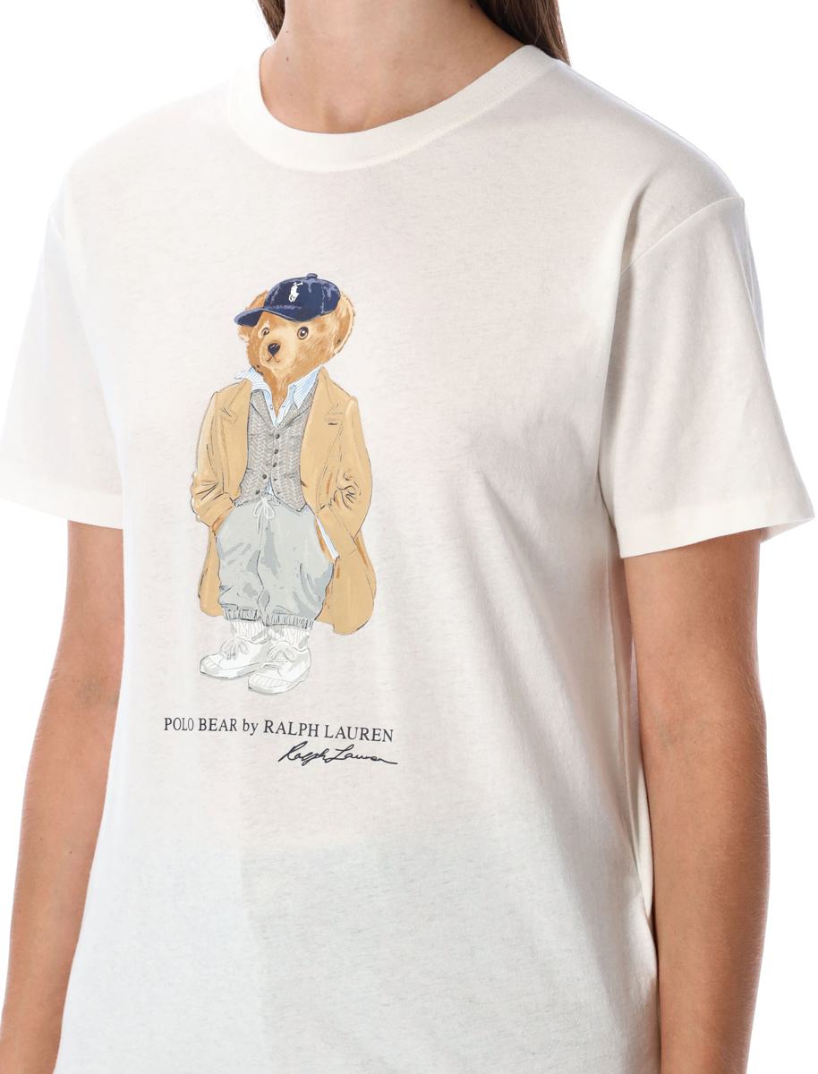 Polo Ralph Lauren – Weißes Baumwolljersey-T-Shirt mit Polo Bear