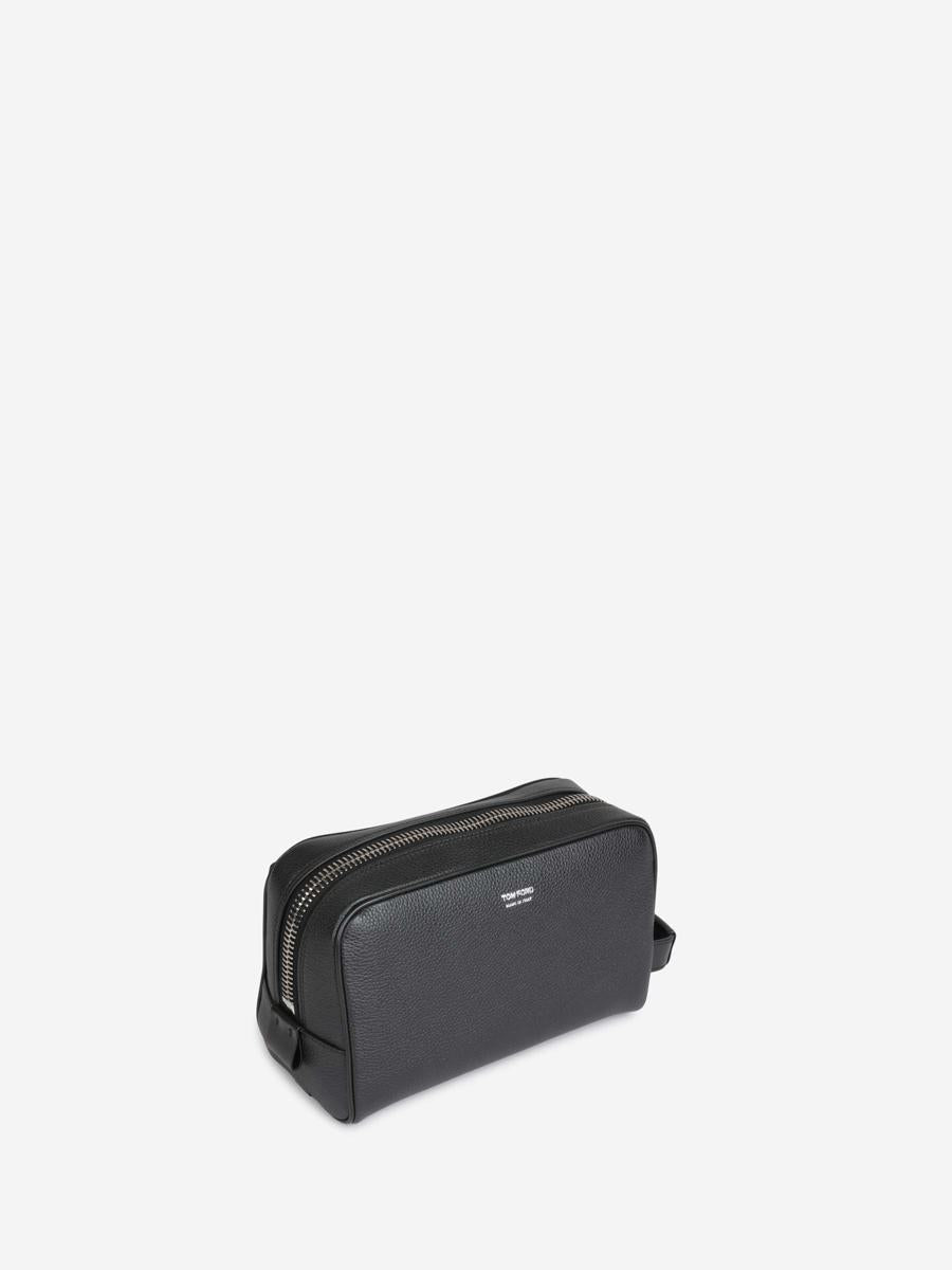Tom Ford – Kulturbeutel aus Leder mit Logo