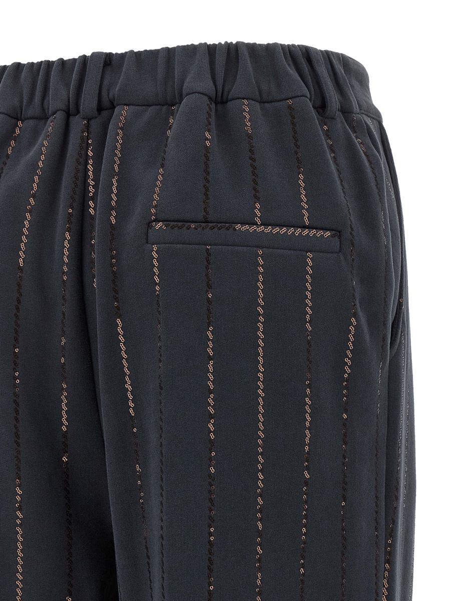Brunello Cucinelli – Jogginghose mit „Dazzling Chalk Stripe Embroidery“