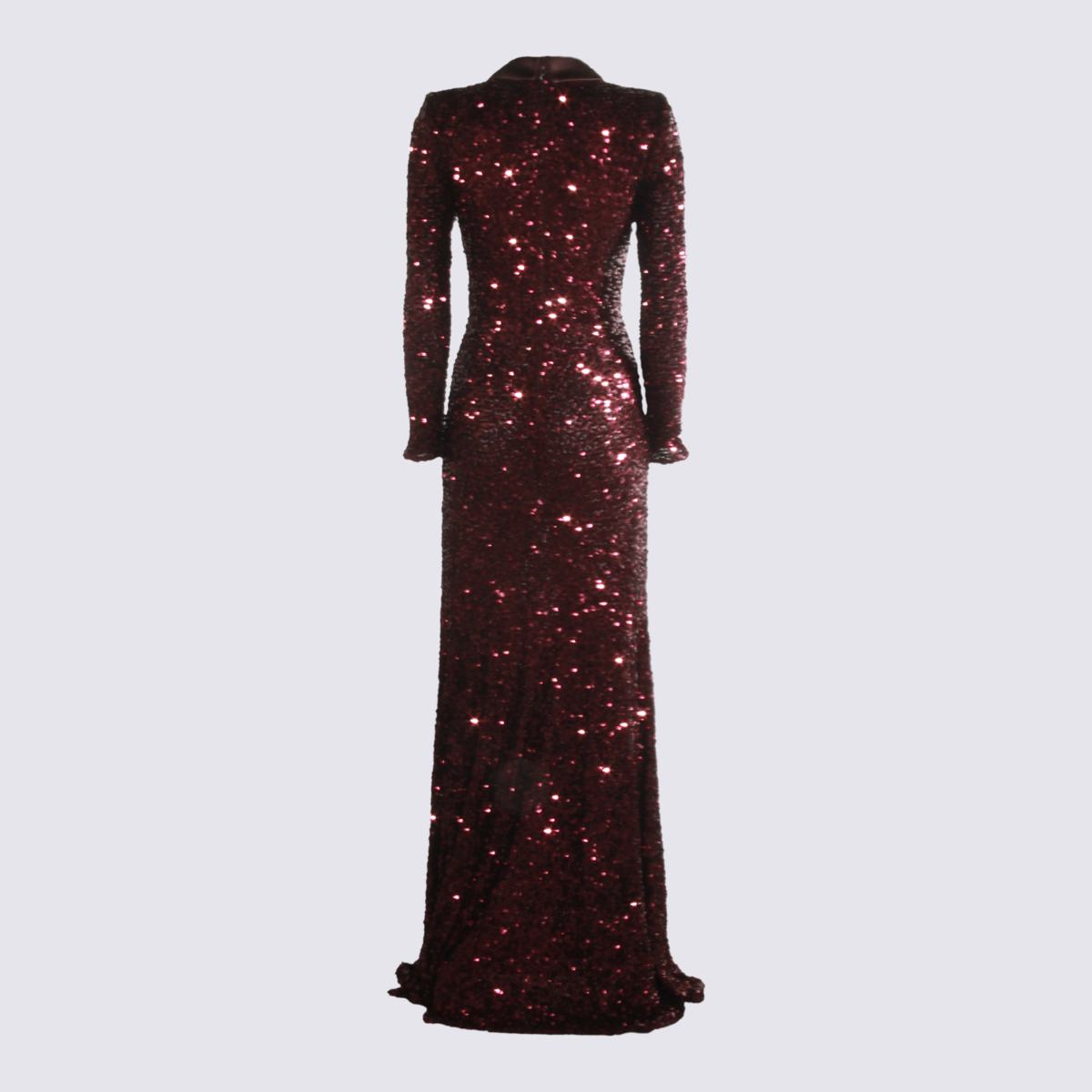 Elisabetta Franchi Dunkelrotes Maxikleid