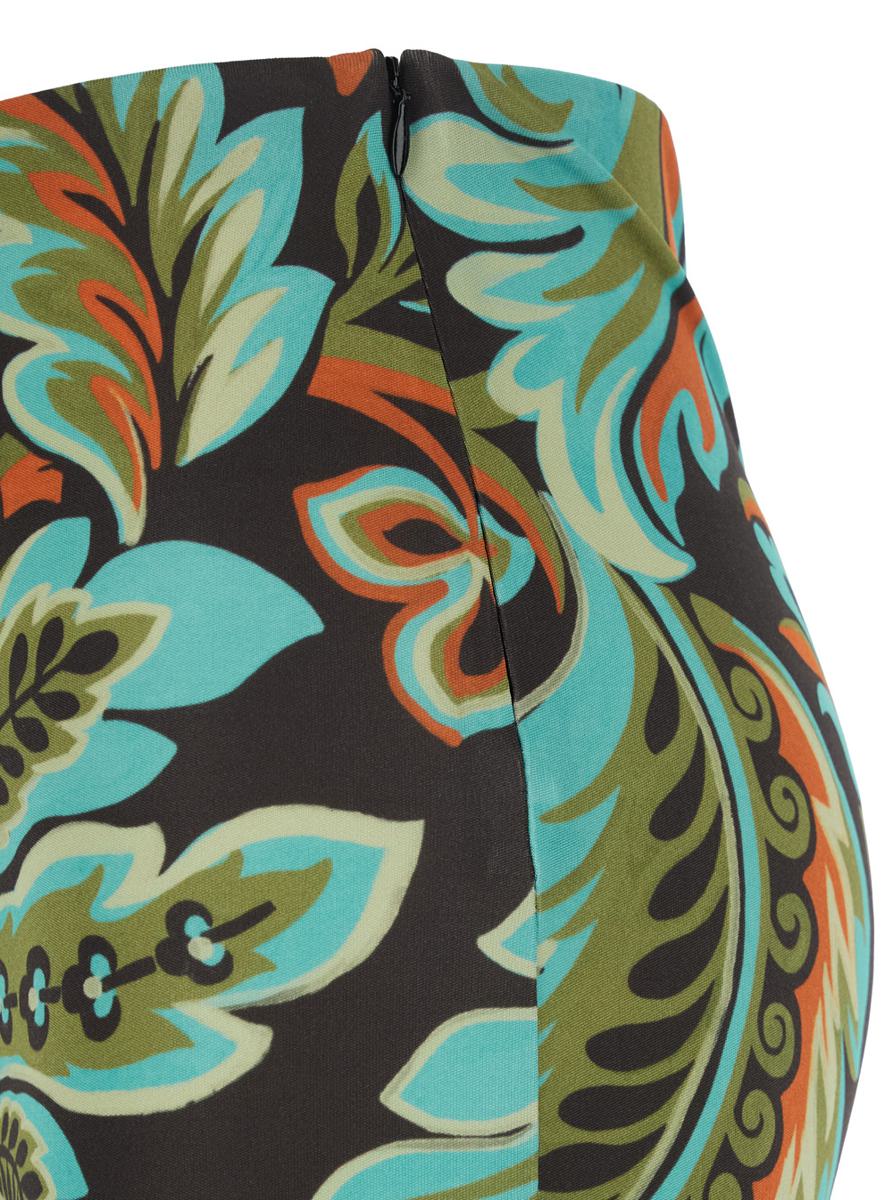 Mehrfarbige Hose mit Allover-Paisley-Print aus Viskosemischung Damen