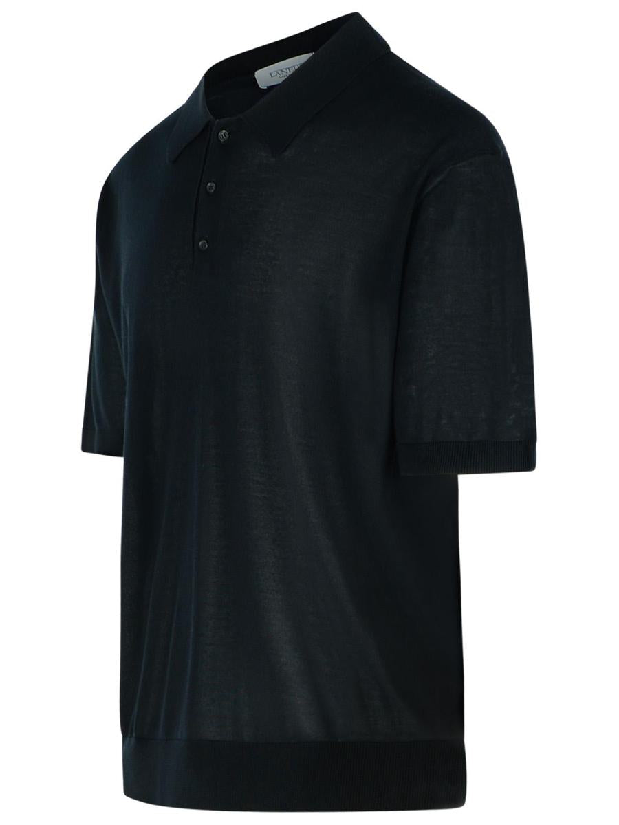 Schwarzes Lyocell-Poloshirt Laneus
