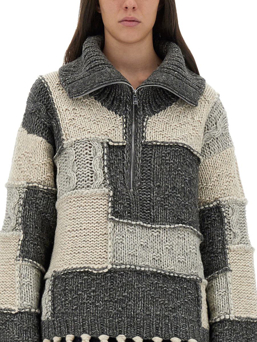 Ganni – Patchwork-Jersey mit Pony