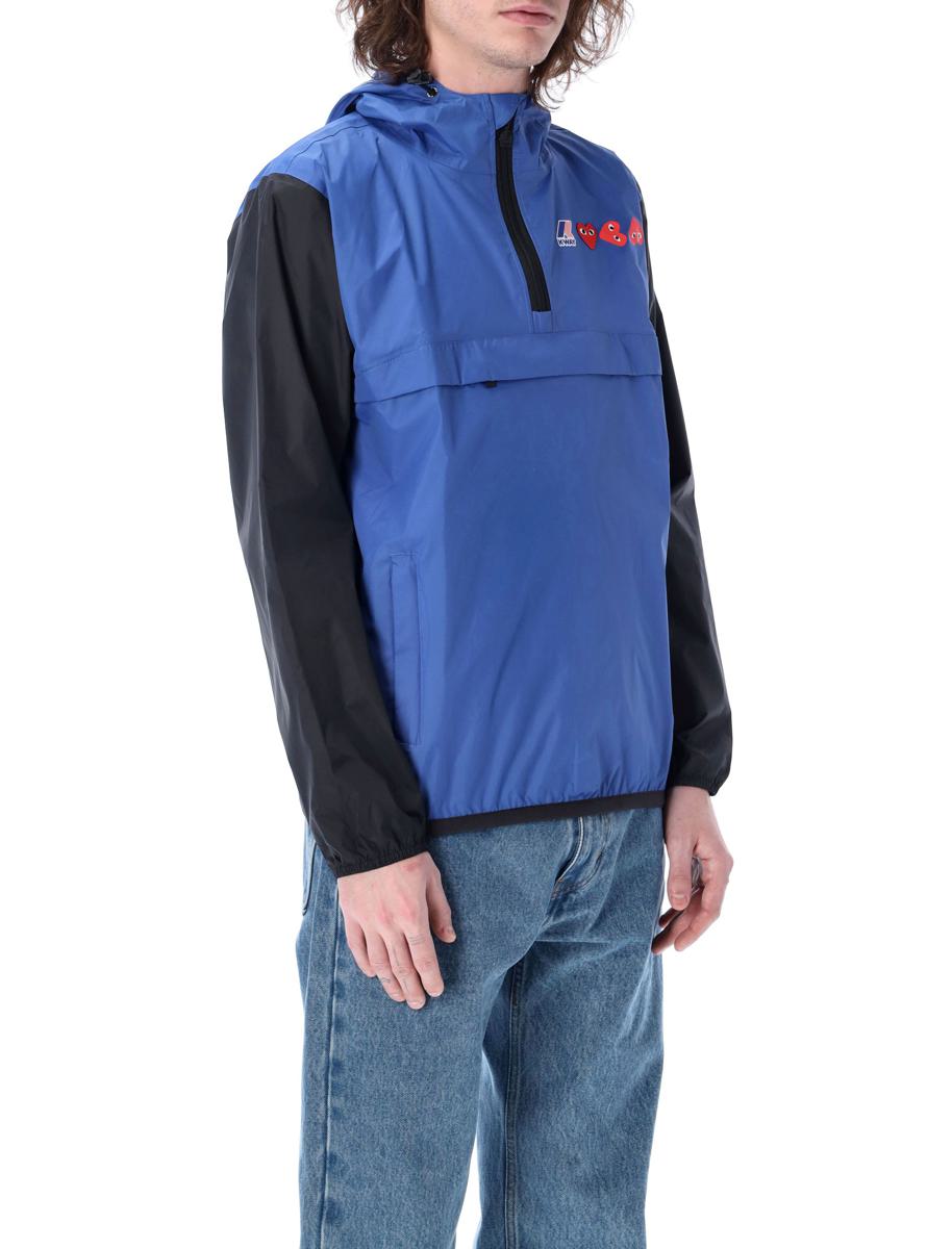 Comme Des Garçons Play – Zweifarbige, wasserdichte Kapuzenjacke