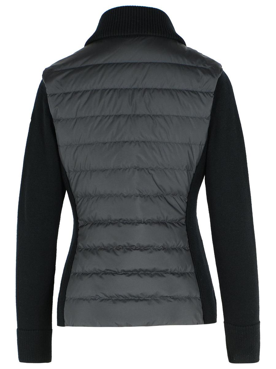 Moncler Schwarze Schurwollmischungsjacke