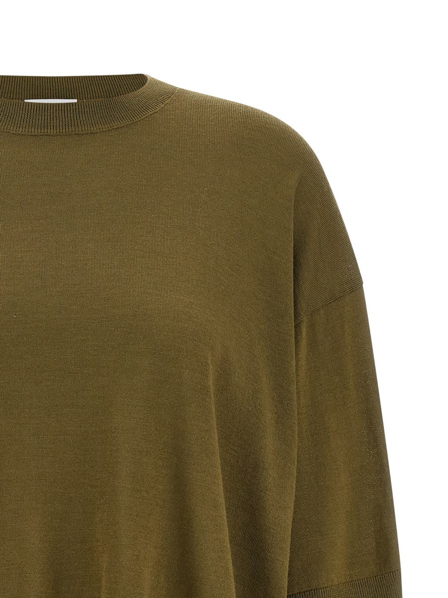 Kurzer Wollpullover in Nude