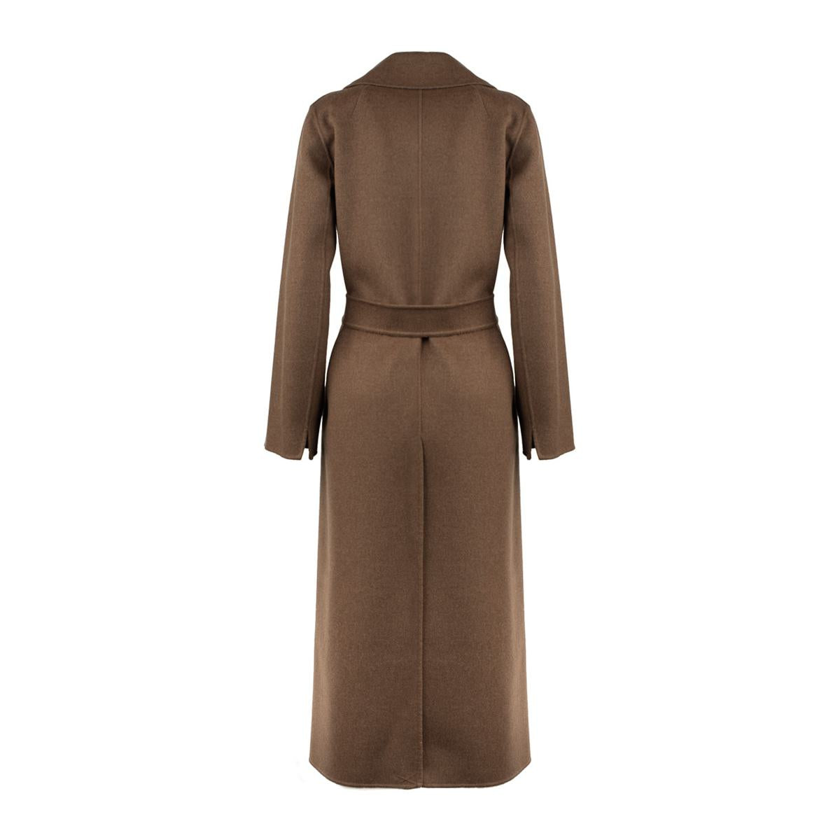 Max Mara – Brauner Mantel aus drapierter Wolle