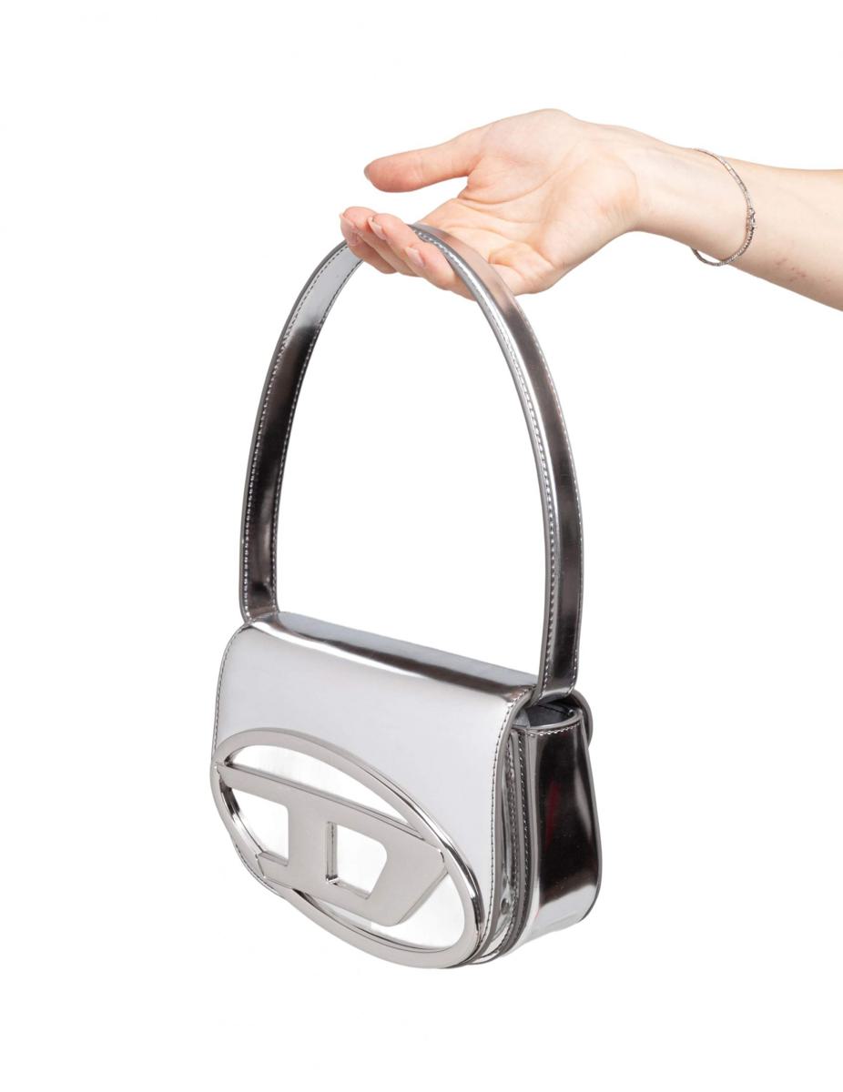 Diesel – Strukturierte Tasche aus verspiegeltem Leder