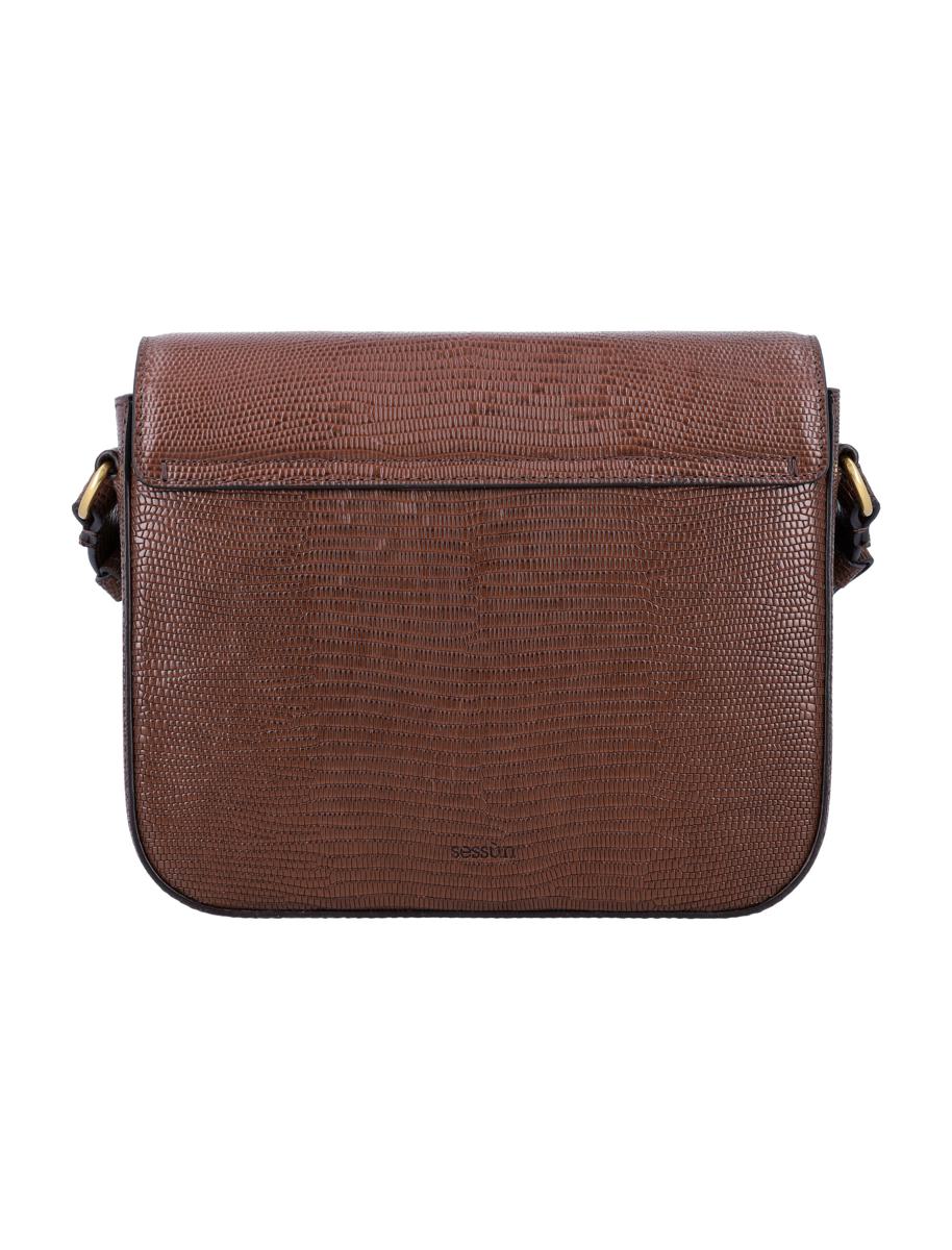 Sessun Sessùn Diviluz Box-Tasche aus Leder mit Eidechsenmuster