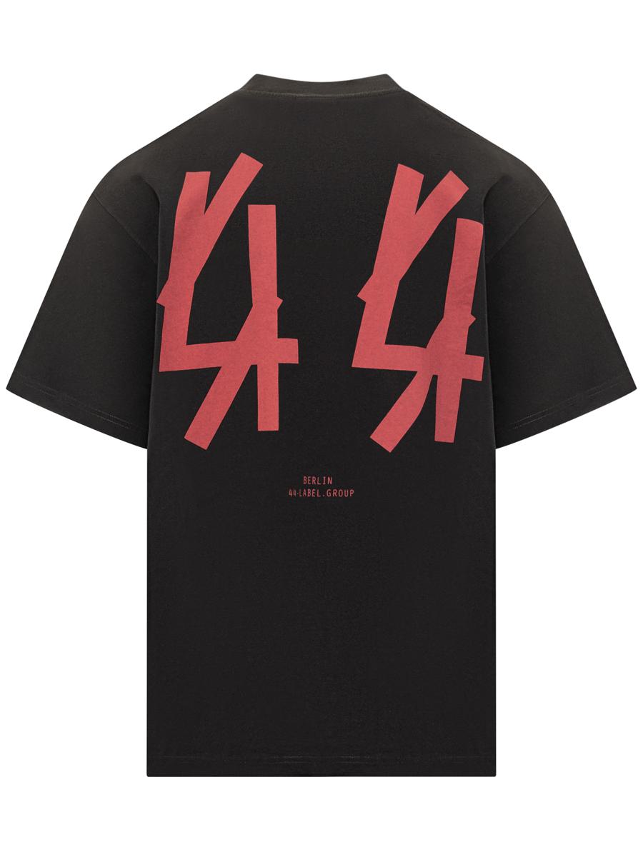 M44 Label Group 44 Label Group T-Shirt Schwarz Logo Rot Herren