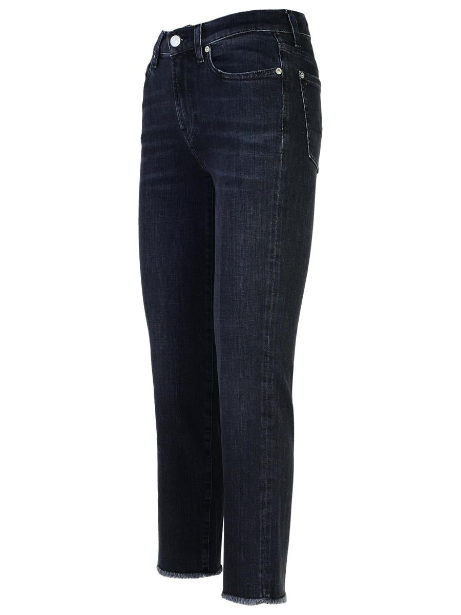 7 For All Mankind – Schwarze Jeans aus Baumwolle mit geradem Beinschnitt