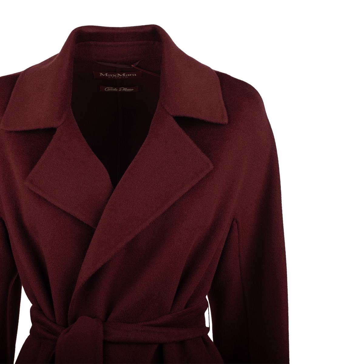 Max Mara – Burgunderroter Morgenmantel aus Kaschmirwolle und Seide