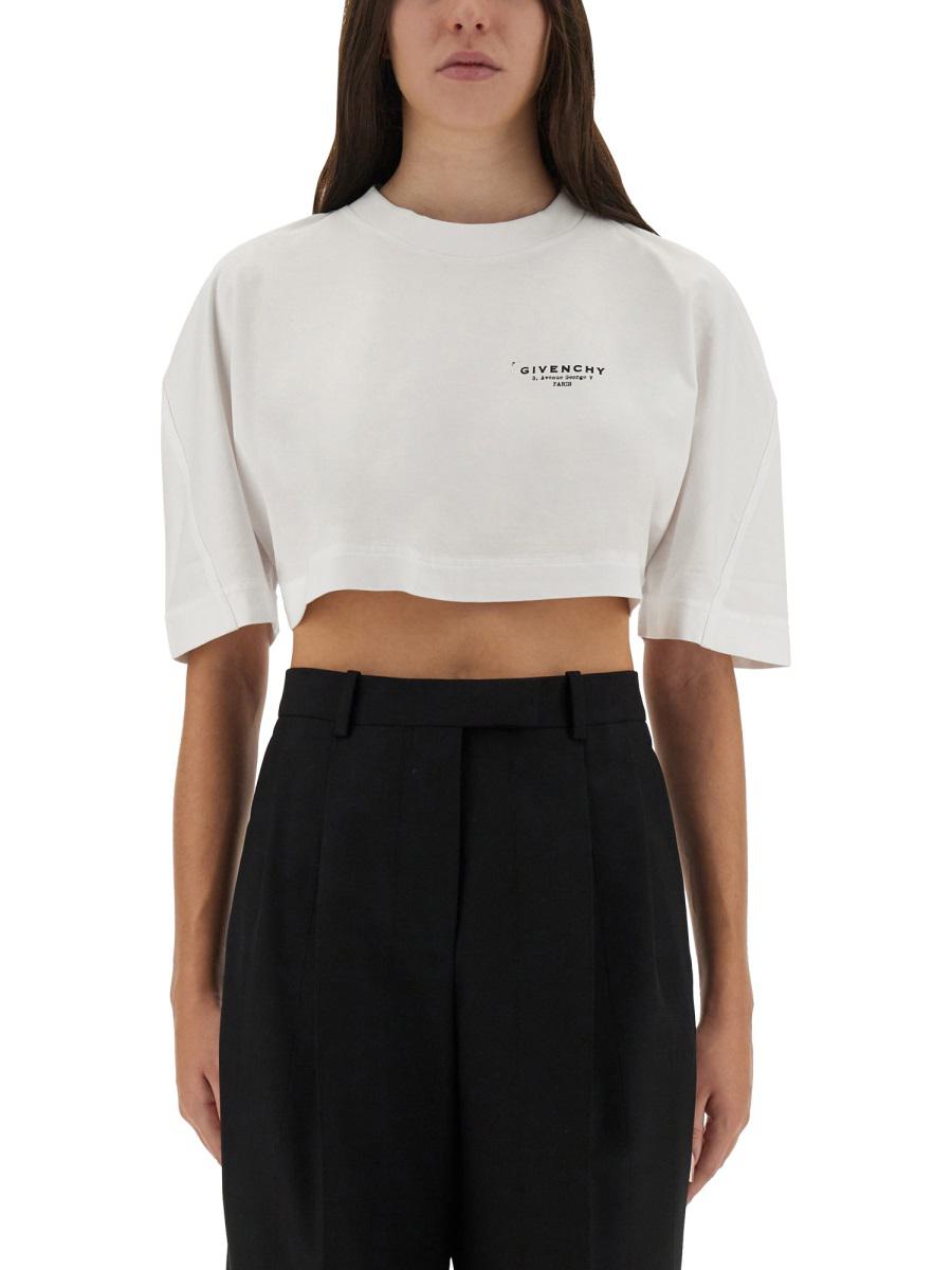 Givenchy – Kurzes T-Shirt mit Logo-Print