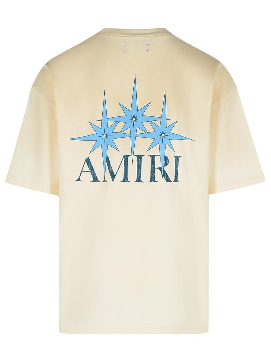 Amiri „Starbust“-T-Shirt aus elfenbeinfarbener Baumwolle
