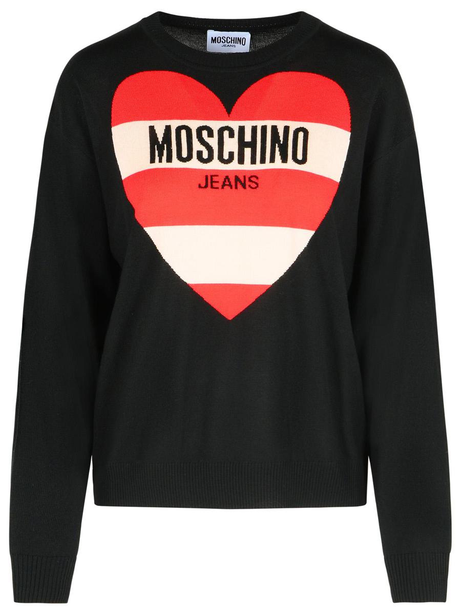 Schwarzer Pullover aus Schurwolle von Moschino Jeans