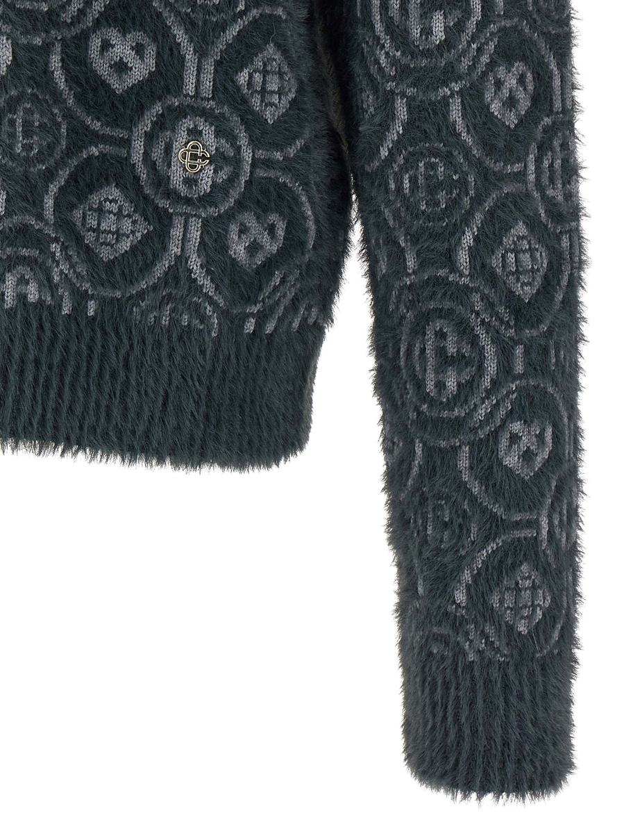 Casablanca Pullover mit „Flauschigem Monogramm“