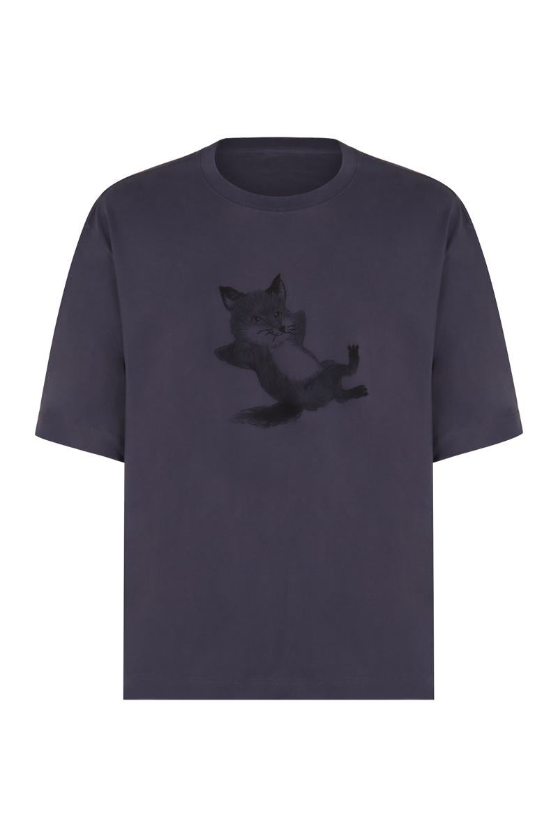 Maison Kitsuné Baumwoll-T-Shirt mit Rundhalsausschnitt