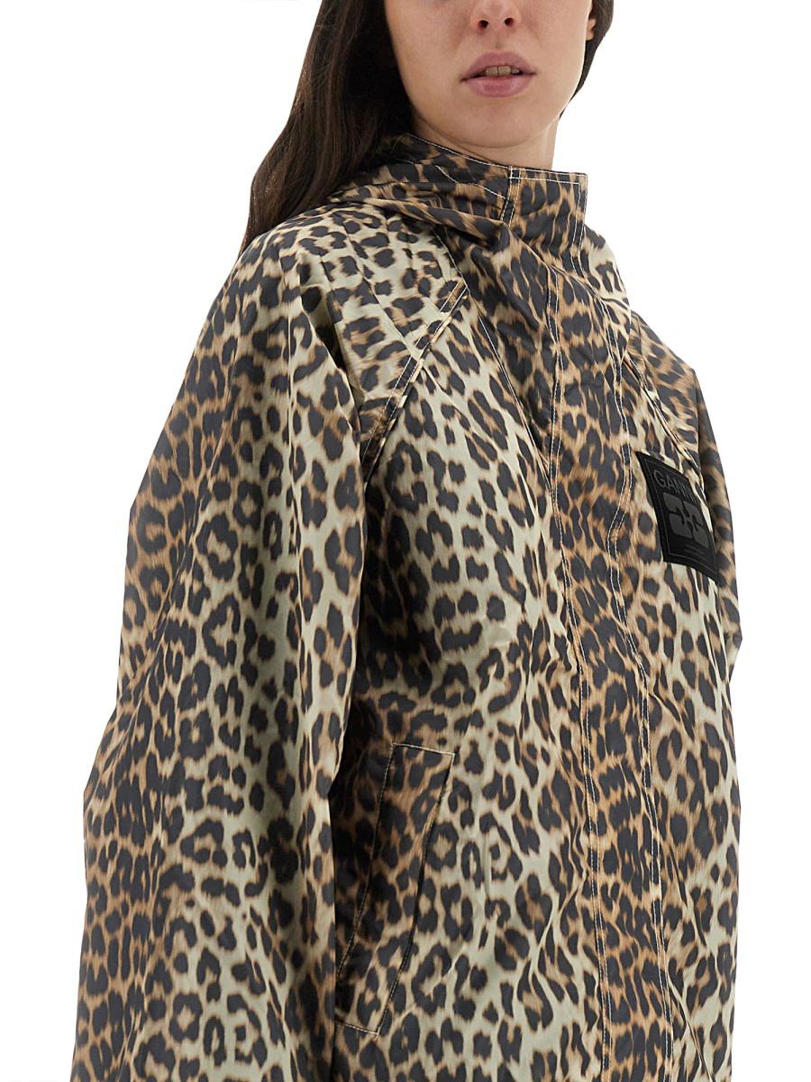Ganni Jacke mit Leopardenmuster