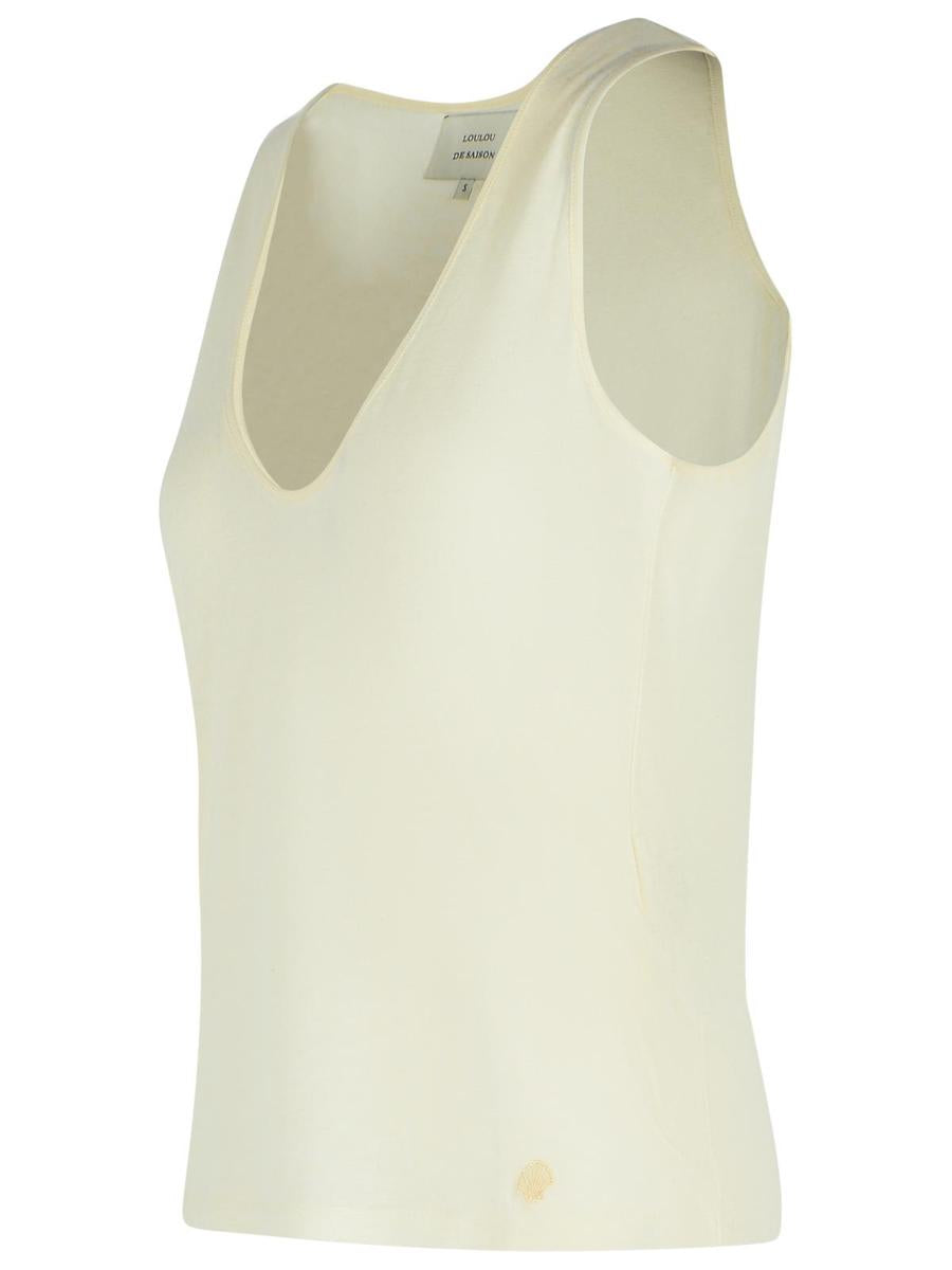 Loulou Studio – Tanktop aus Wollmischung in Elfenbein