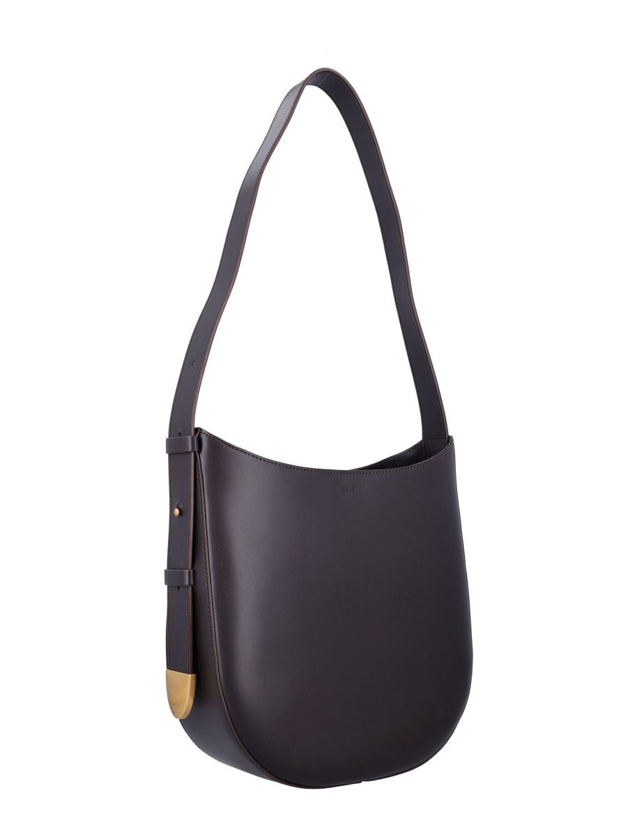 Sessun Grandre Amo Hobo-Tasche aus Leder mit bronzefarbenen Details