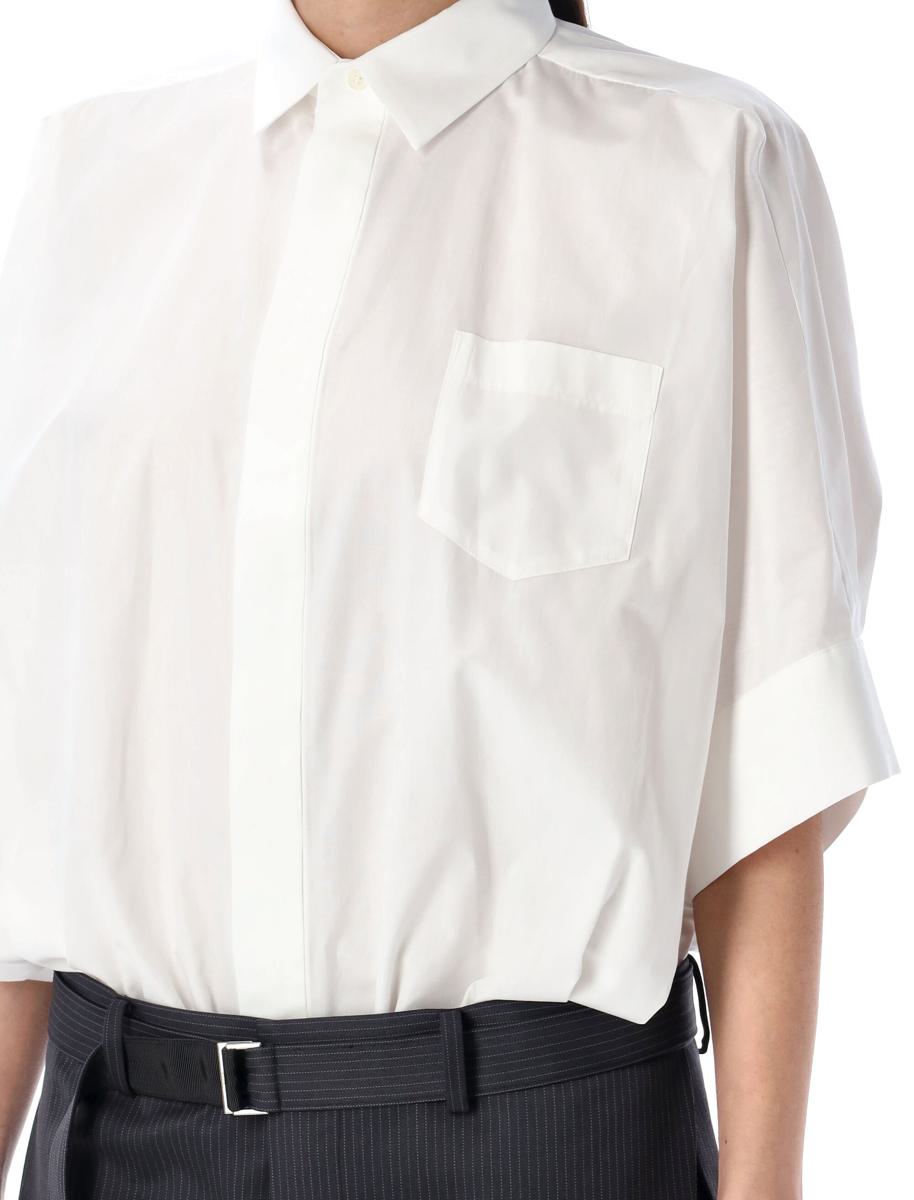 Sacai Minikleid aus Baumwollpopeline und Wolle