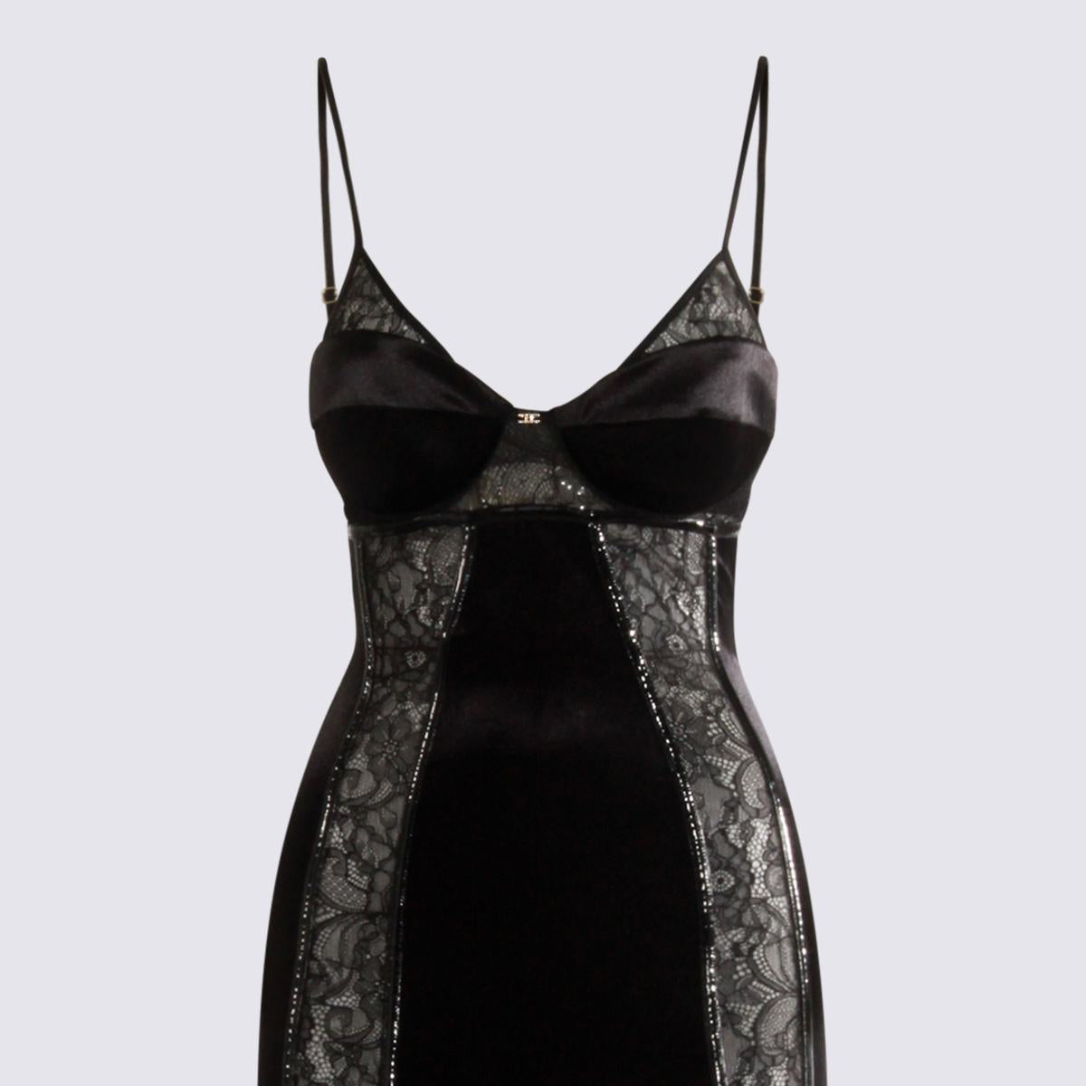 Elisabetta Franchi Schwarzes Midikleid