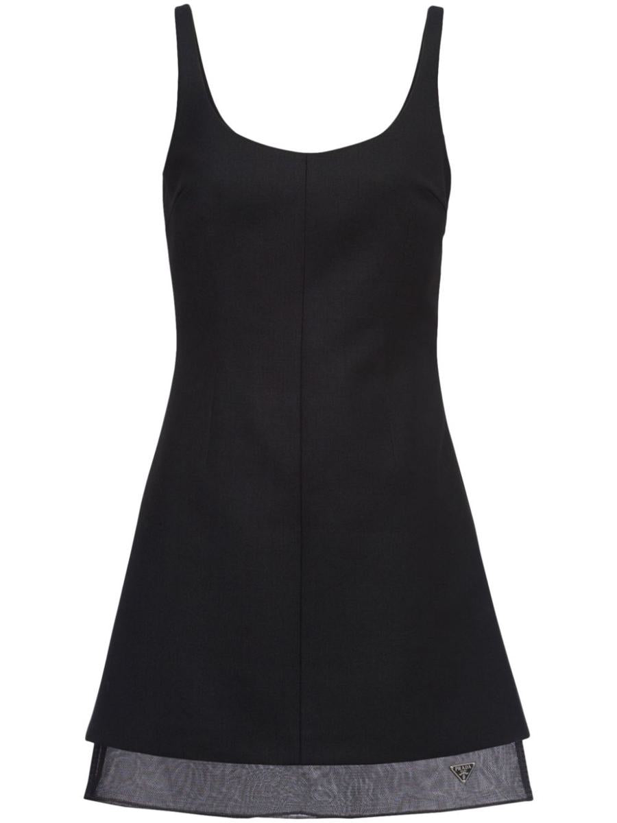 Prada Wollkleid mit Emaille-Dreieckslogo