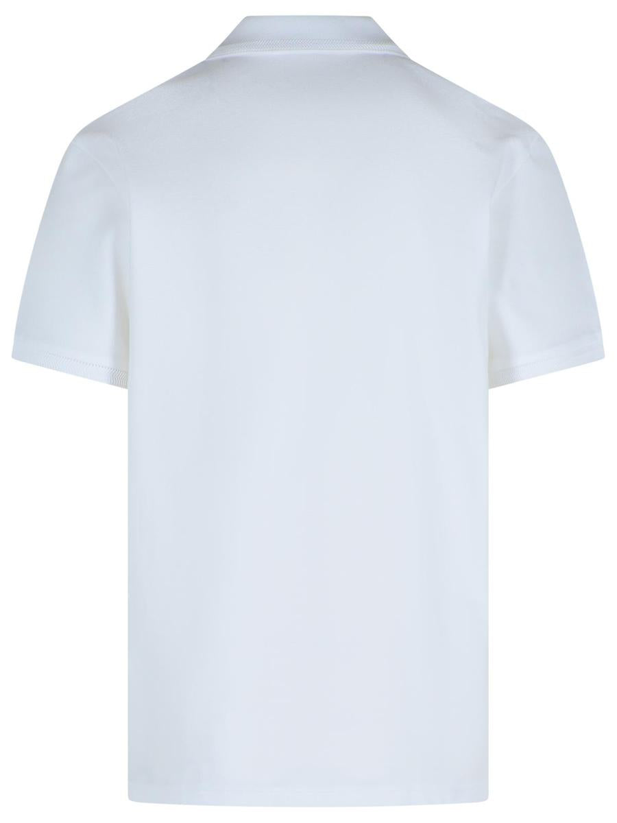 Moncler Weißes Baumwoll-Poloshirt aus weißer Piquet-Baumwolle