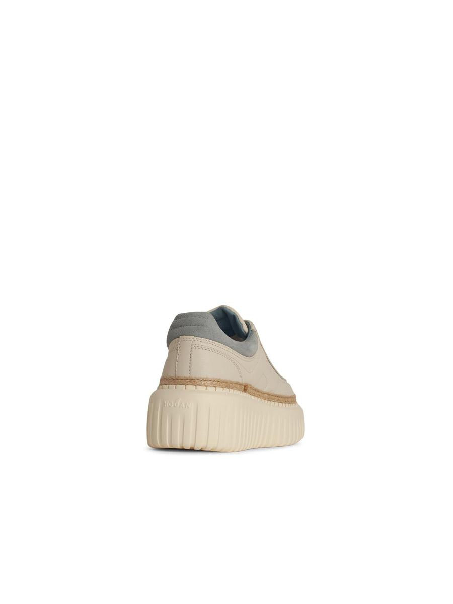 Hogan – H6‘-Sneakers aus cremefarbenem Leder mit H-Streifen
