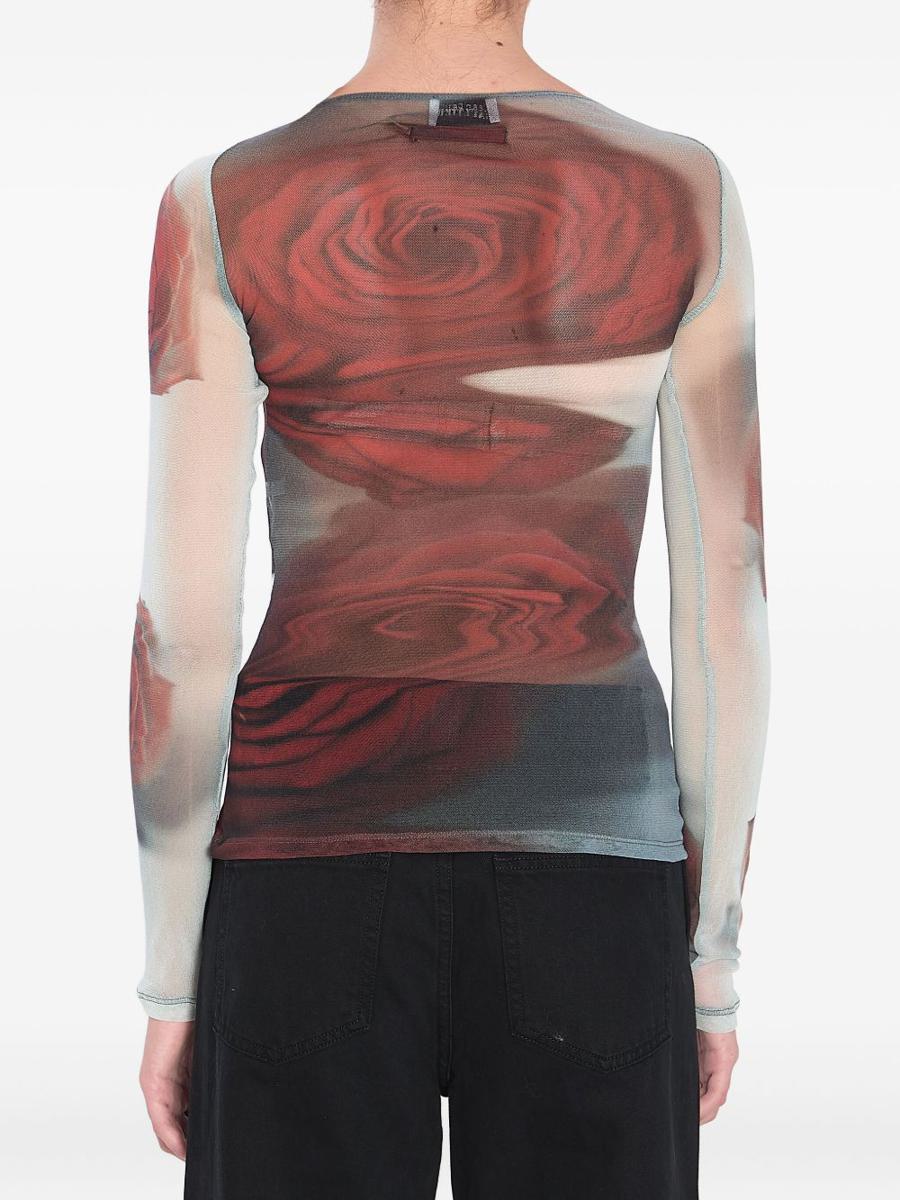 Jean Paul Gaultier – Das rote, verschwommene Rosen-Top
