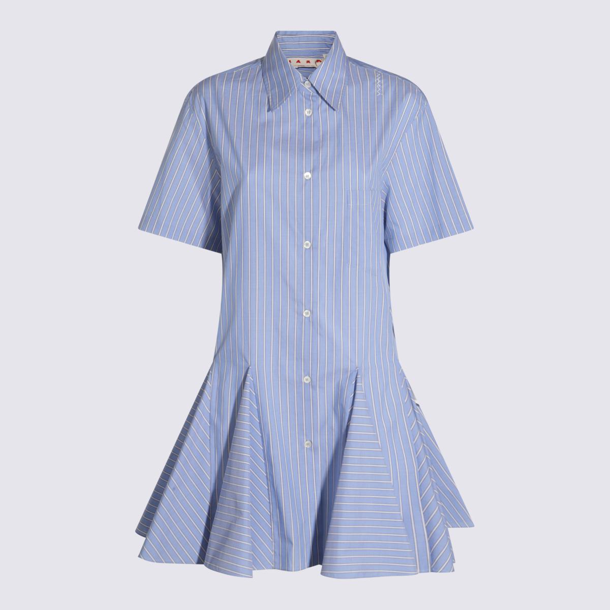 Marni Hellblaues Minikleid aus Baumwolle
