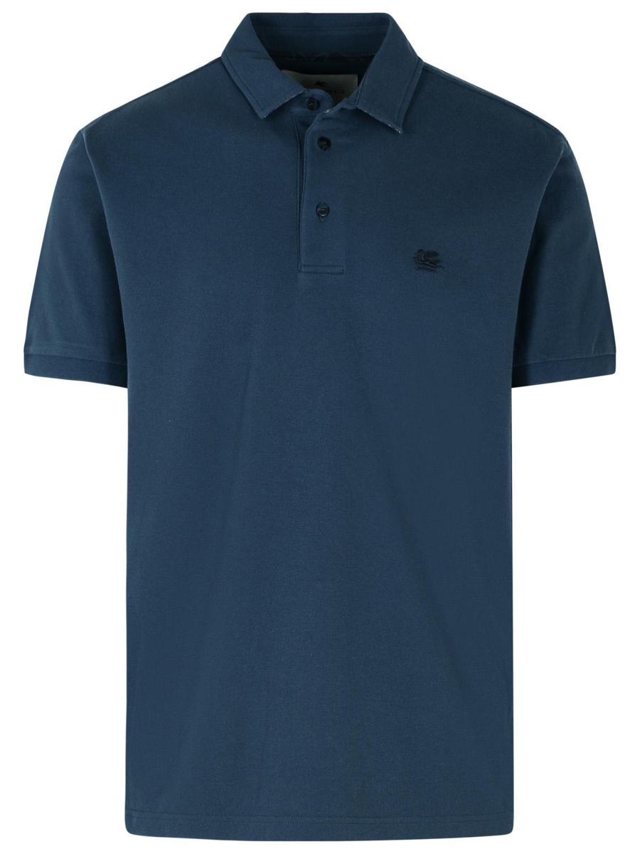 Marineblaues Baumwoll-Poloshirt „Roma“ von Etro