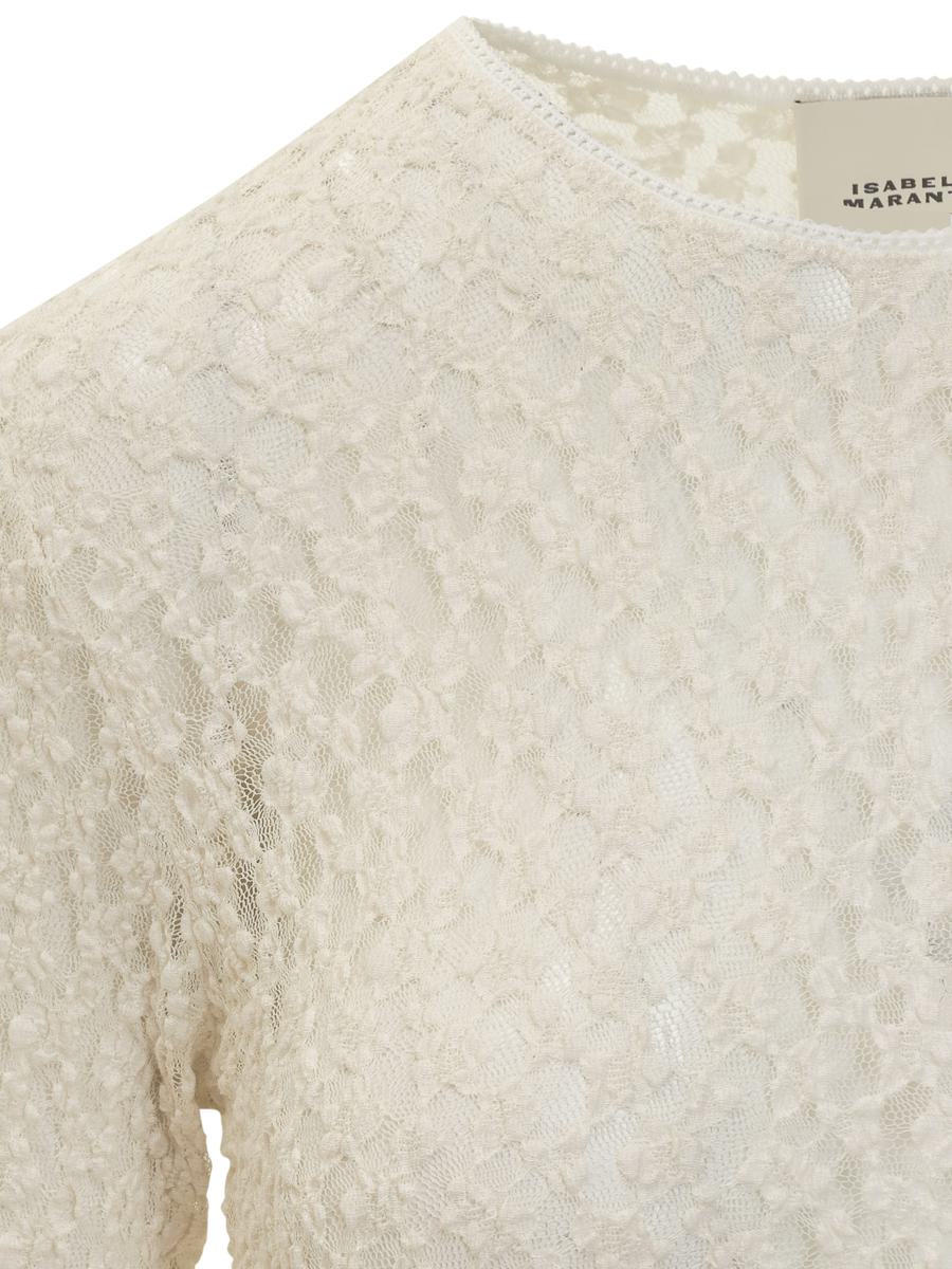 Isabel Marant Isabel Marant Elfenbeinfarbenes Stretch-Spitzentop