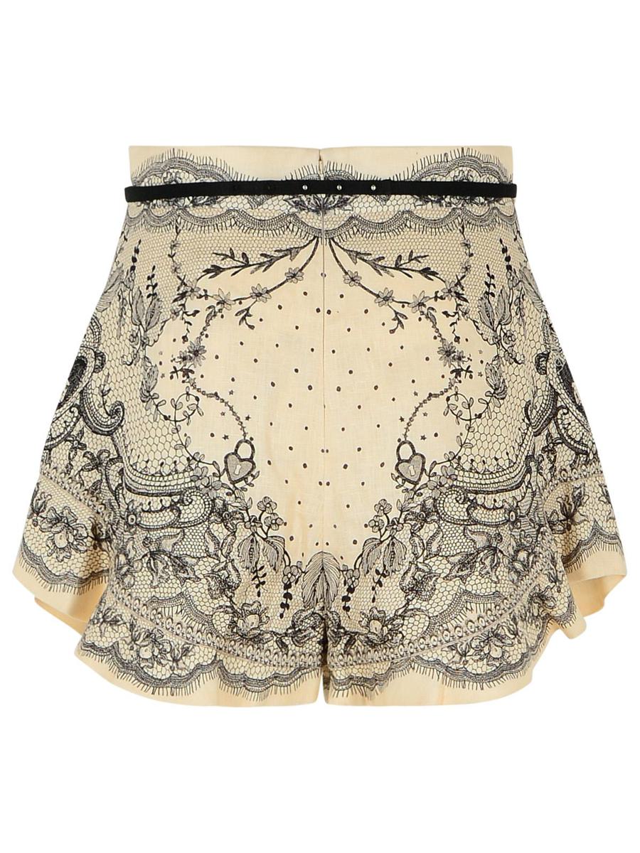 Zimmermann – Crush – Elfenbeinfarbene Leinenshorts