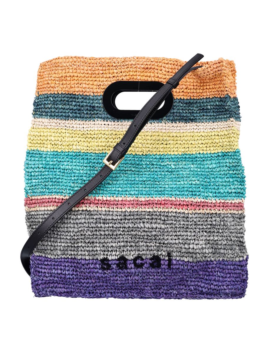 Sacai Raffia-Tragetasche
