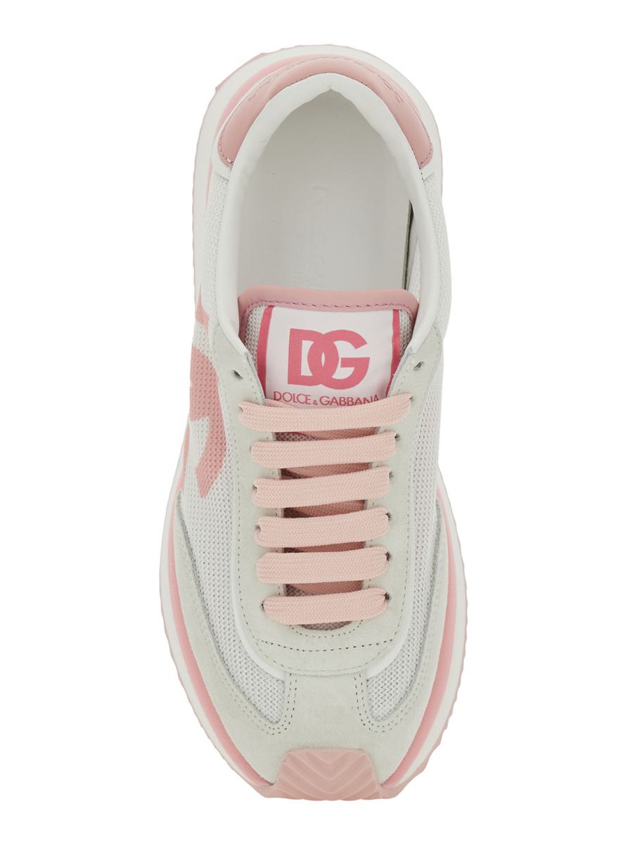 Rosa Running-Sneaker „Aria“ mit Logodetail aus Wildleder und technischem Gewebe für Damen