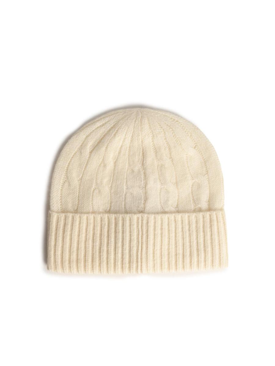 Polo Ralph Lauren – Elfenbeinfarbene Beanie aus Wollmischung