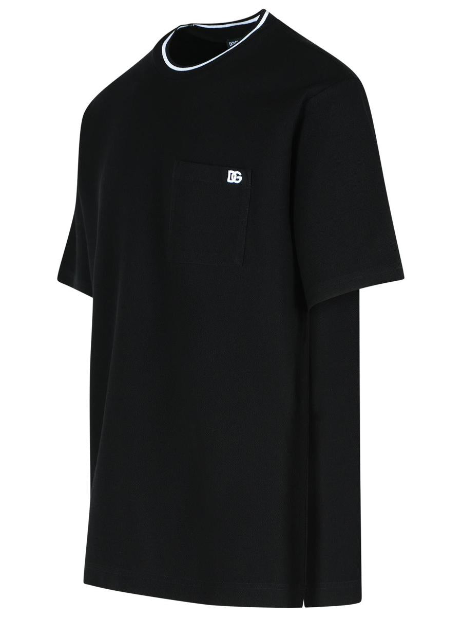 Dolce & Gabbana Schwarzes Baumwoll-T-Shirt