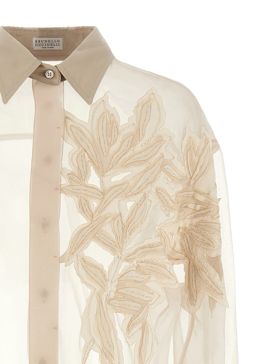 Brunello Cucinelli-Hemd „Flora Appliqué“.