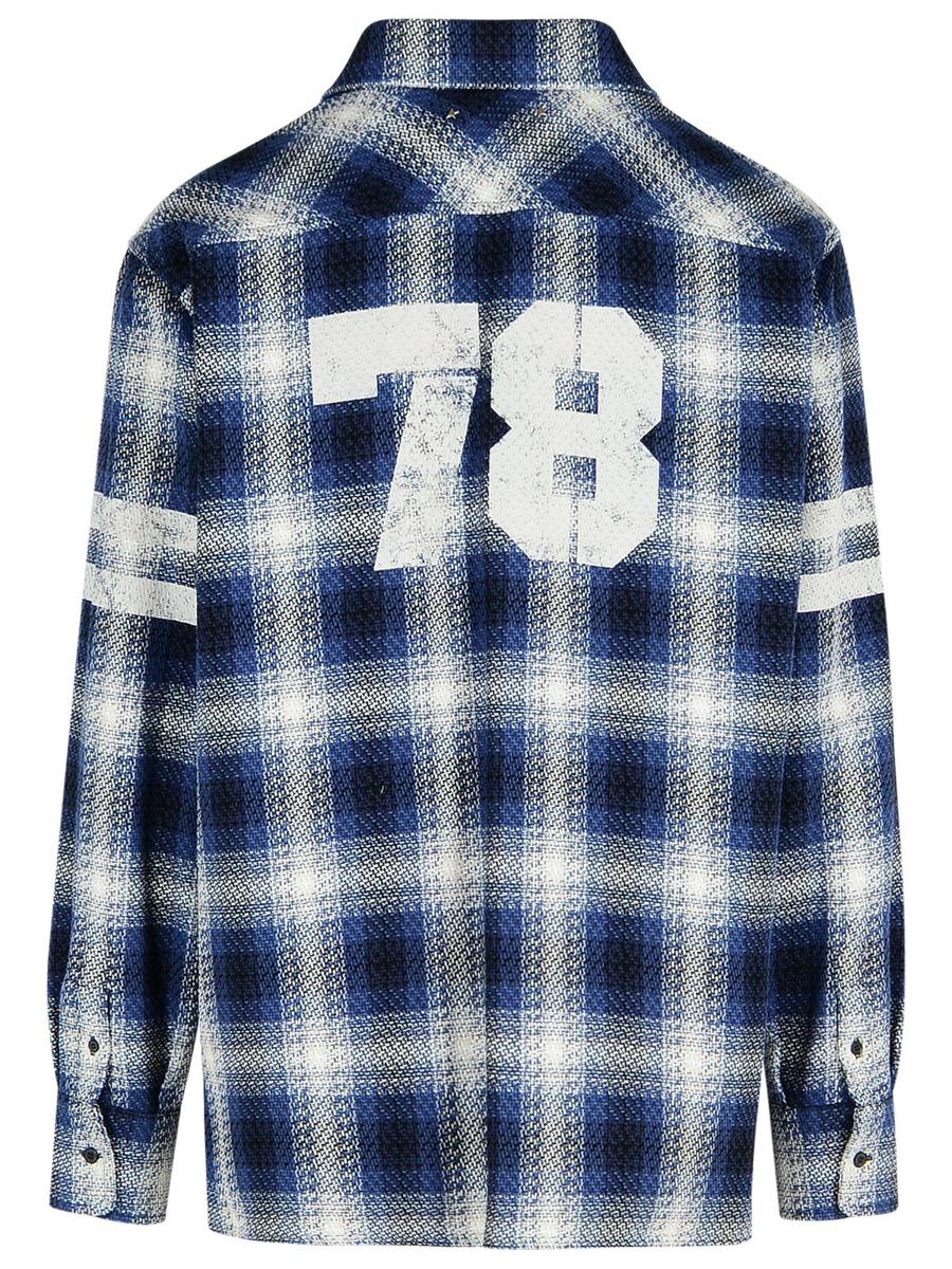 Golden Goose „Check Nolowen“ blaues Baumwollhemd