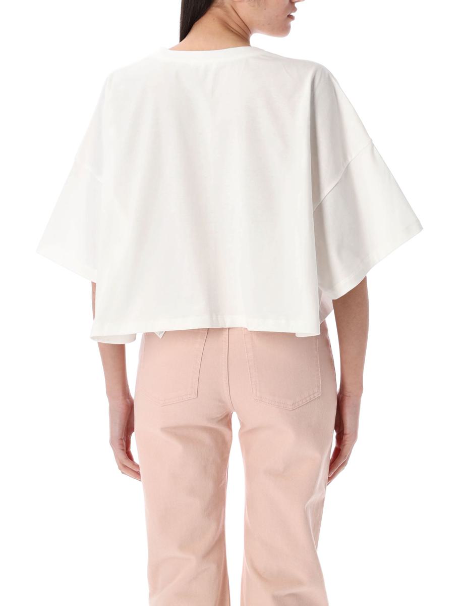 Chloé – Übergroßes, kurzes T-Shirt mit Logo