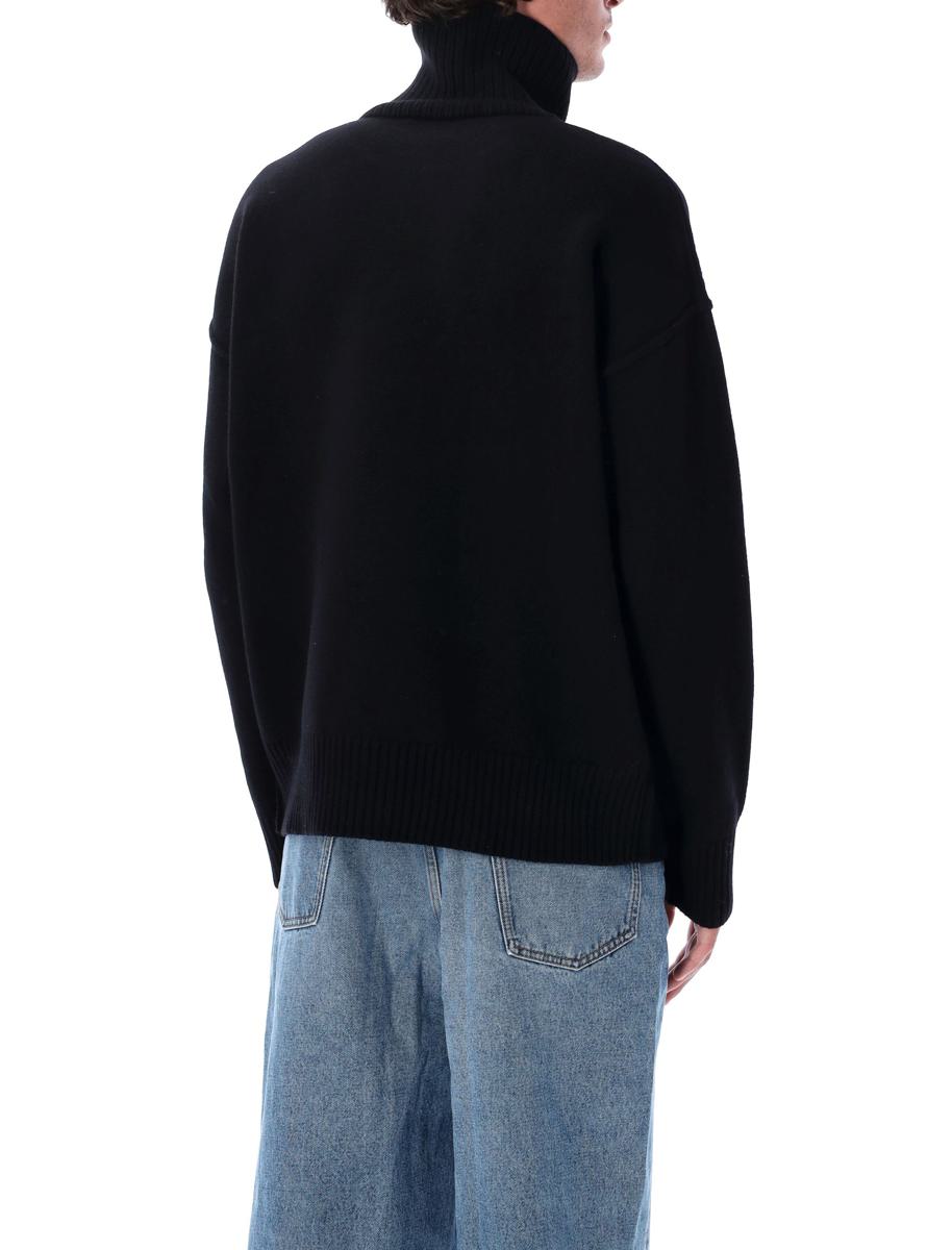 AMI Paris Rollkragenpullover aus schwarzer Wolle von De Coeur